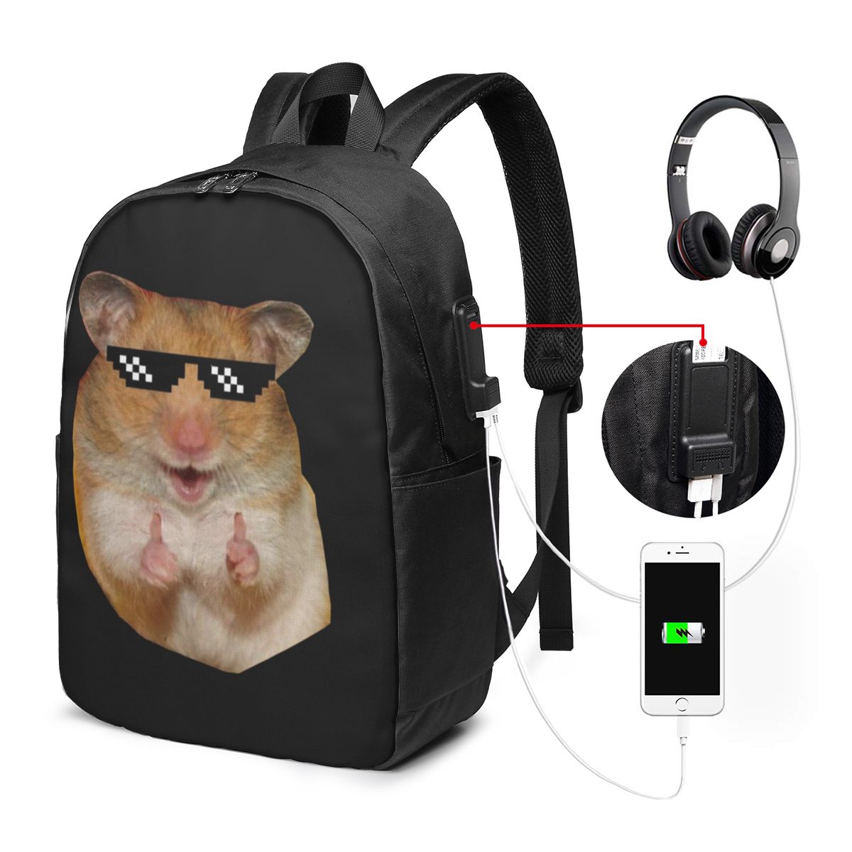 Women Bags For College - Zabawny plecak z chomikiem, torba na