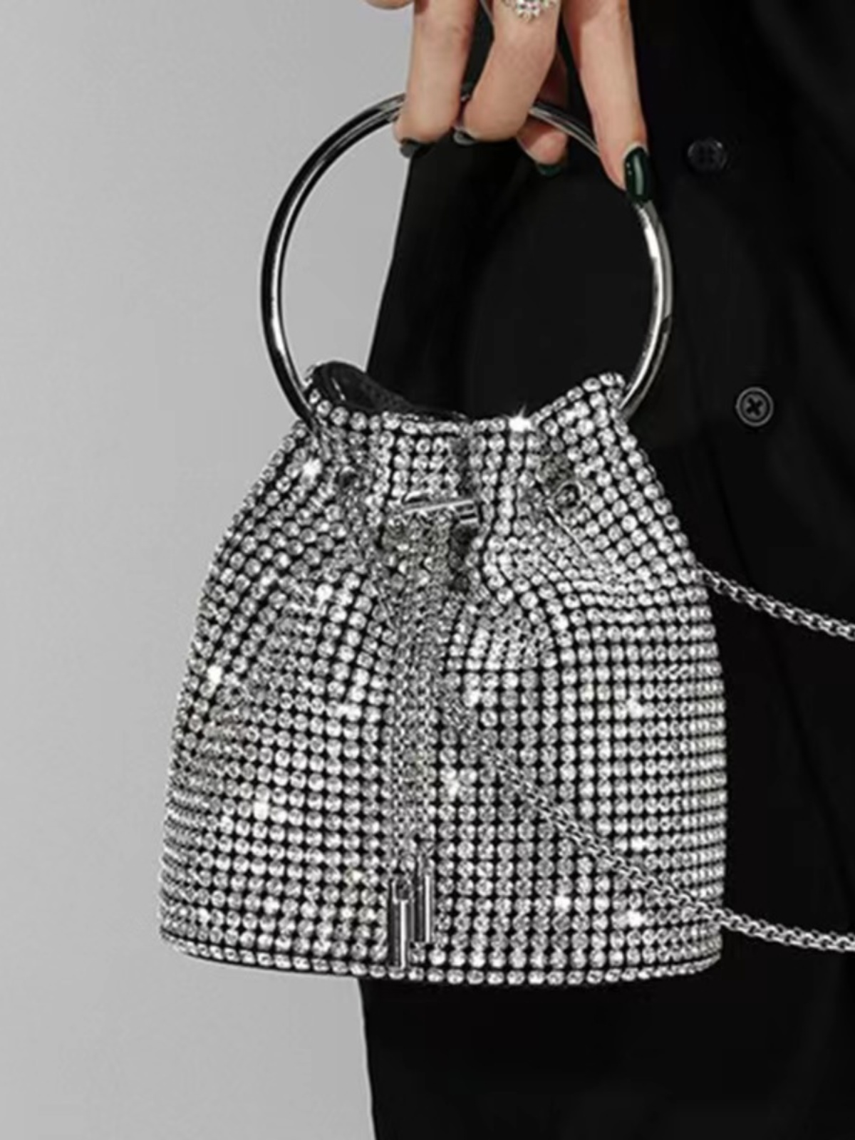 Women Bags Manufacturer - Wykwintna torebka wieczorowa typu bucket bag,