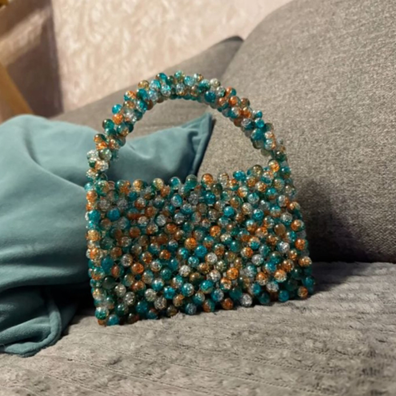 Women Bags Logo - Zielona kolorowa akrylowa torebka damska z
