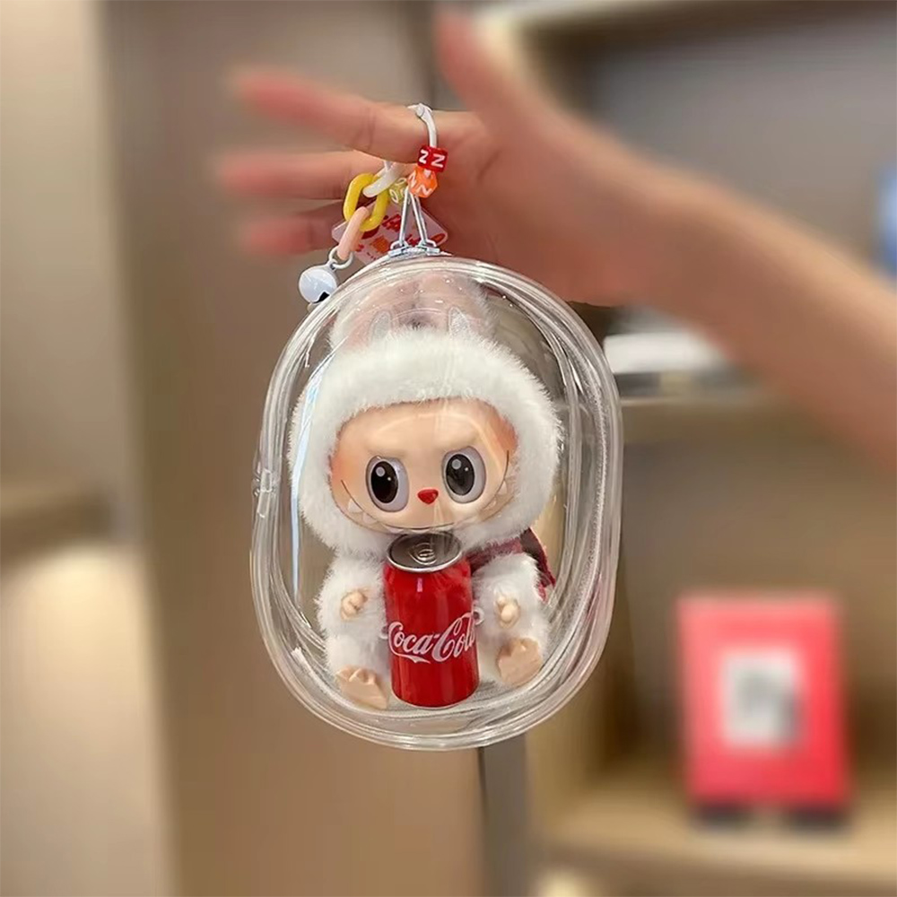 Women Bags Manufacturer - Pluszowa lalka Labubu Przezroczysta ochronna torba