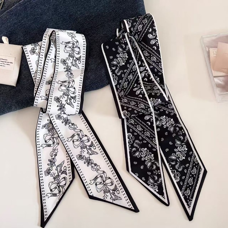 Women Bags Deals - Czarno-biały dwustronny szal paisley, ozdoba na