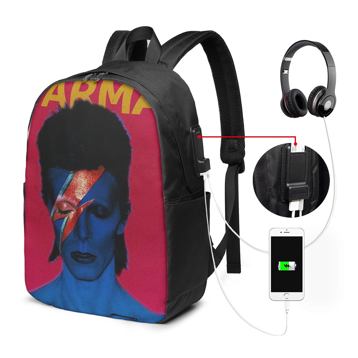 Women Bags For College - Plecak Davids Bowied, torba podróżna na