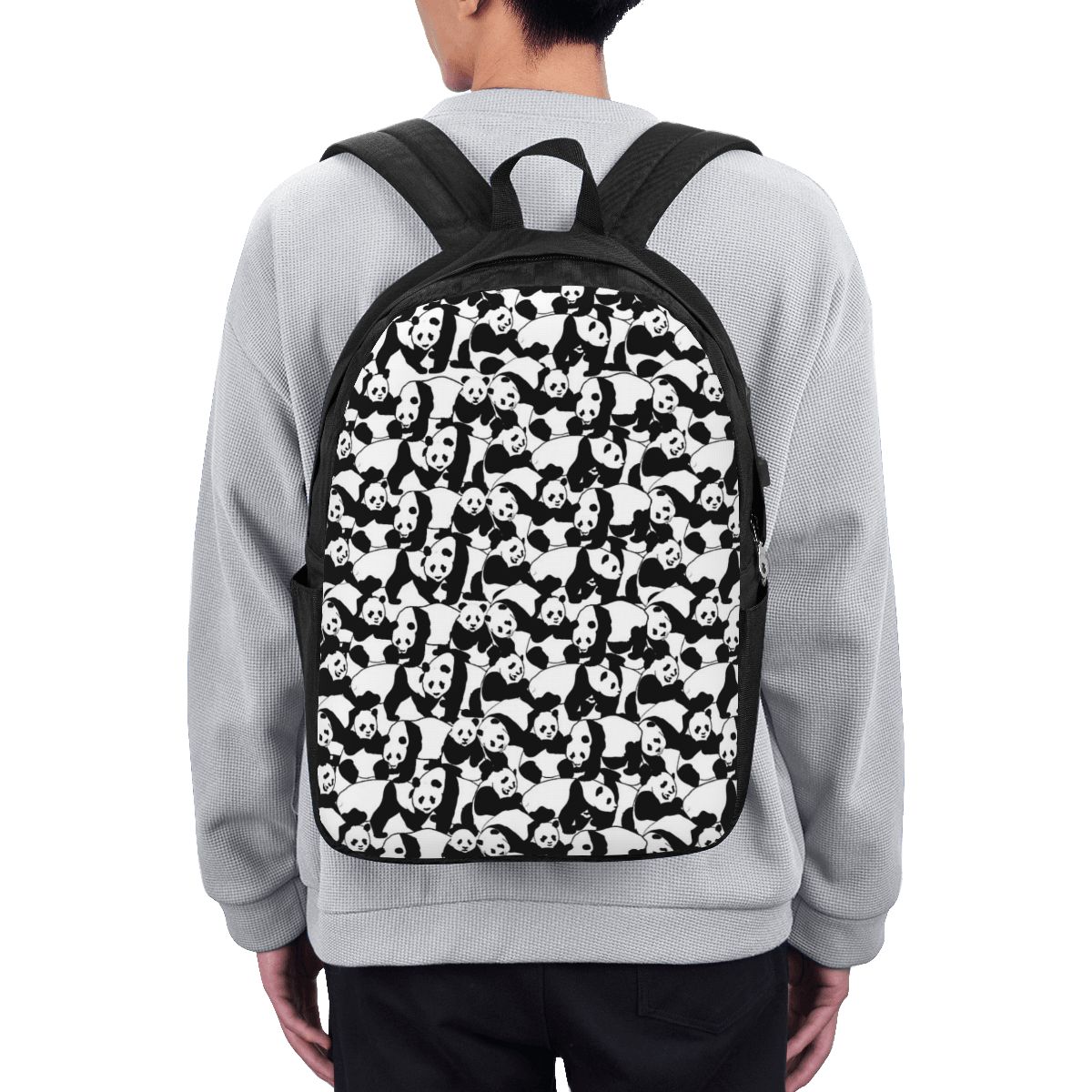 Women Bags For College - Plecak z wzorem pandy, torba podróżna