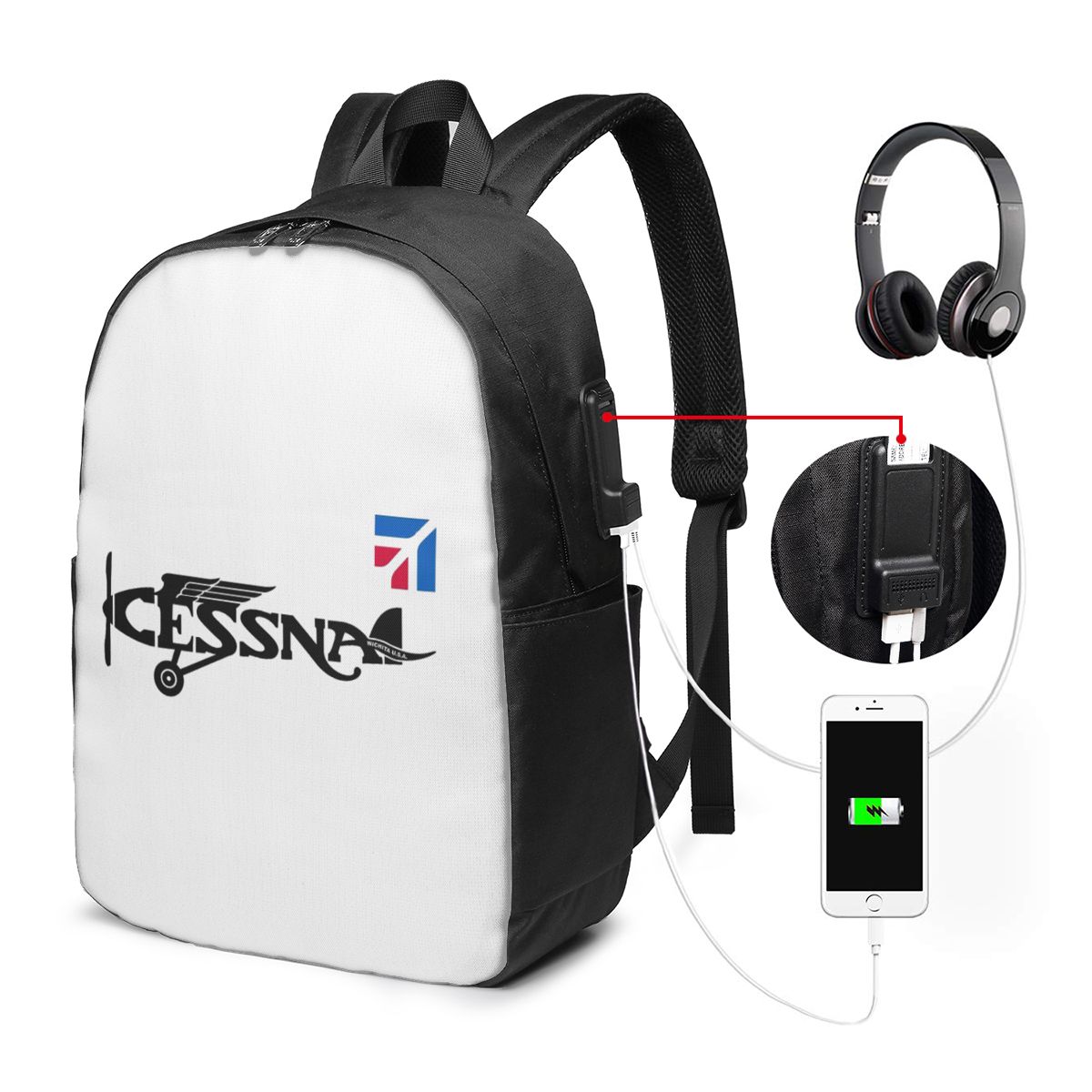 Plecak z logo Cessna, torba po – Women Bags For College recenzja i cena