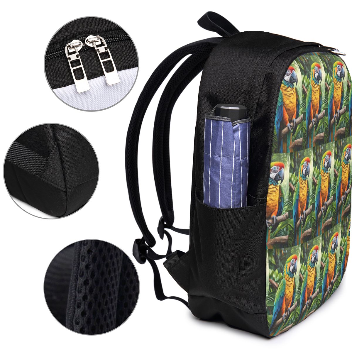 Uroczy plecak z papugami ary,  – Women Bags For College recenzja i cena