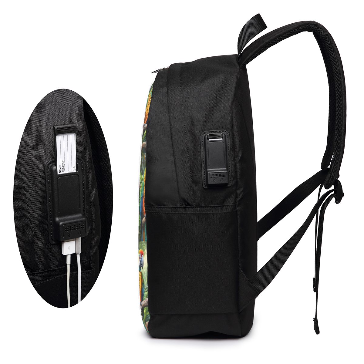 Uroczy plecak z papugami ary,  – Women Bags For College recenzja i cena