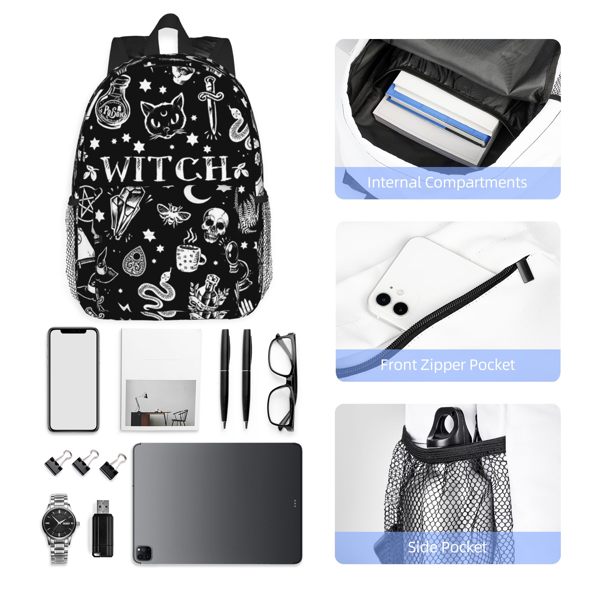 Plecak z motywem czaszki, kota – Women Bags Designer Sale recenzja i cena